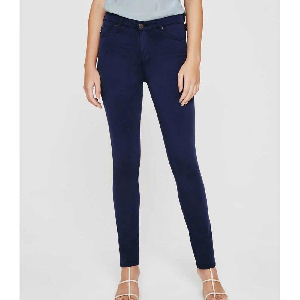 AG Adriano Goldschmied The Farrah High Rise Skinny Ankle Jeans Navy Blue 28